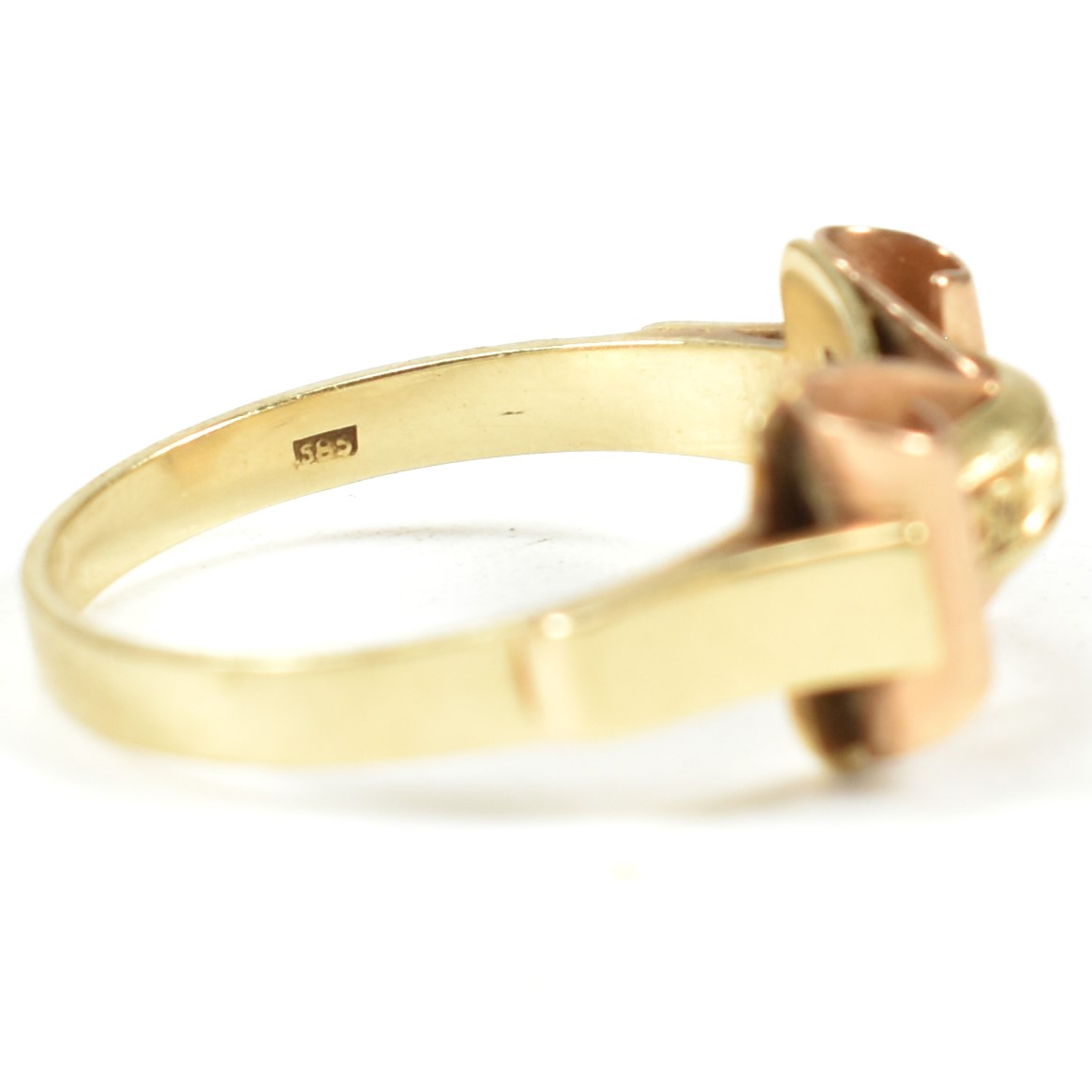 14CT BI COLOUR GOLD RETRO RING - Image 4 of 7