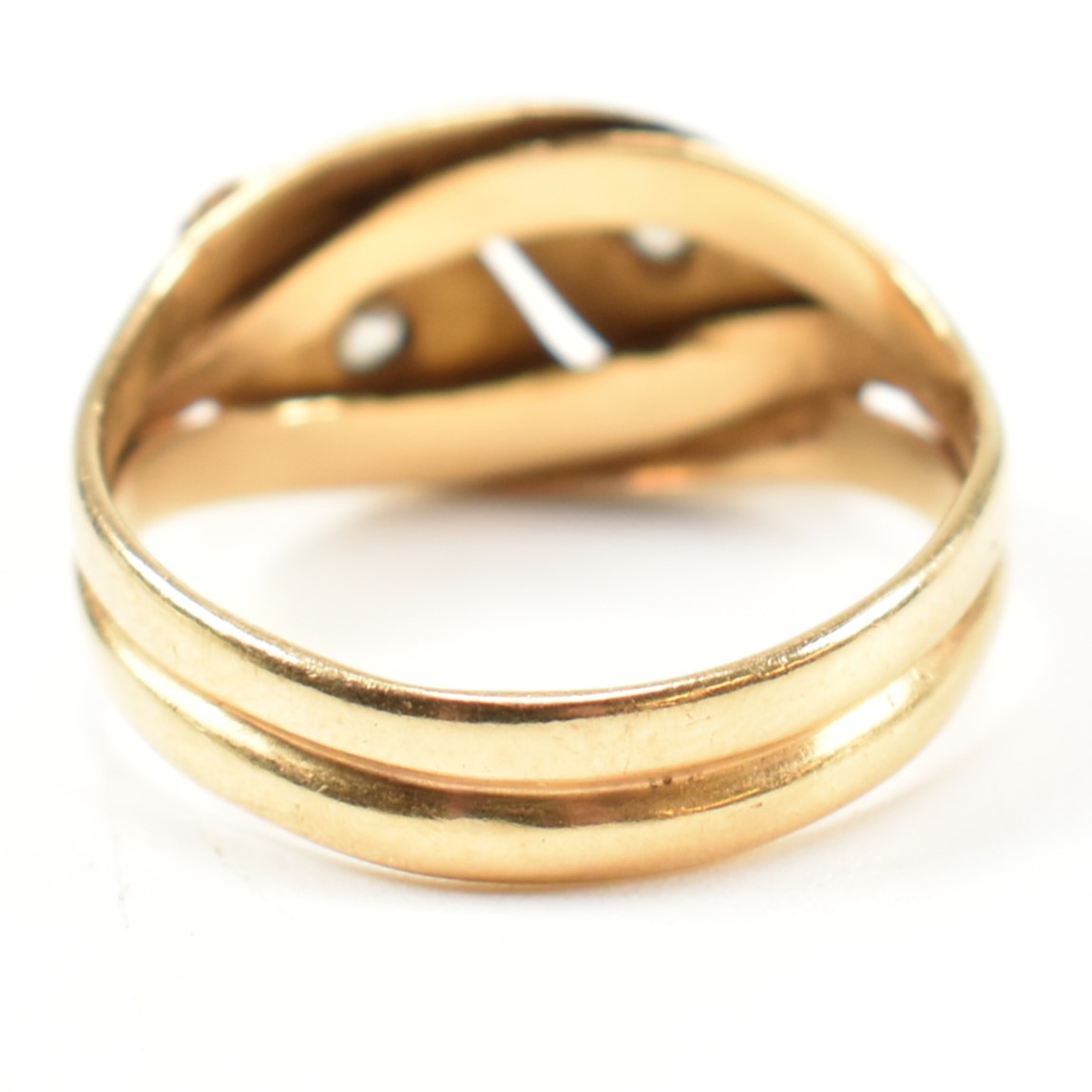 EDWARDIAN HALLMARKED 18CT GOLD & DIAMOND TWIN SNAKE RING - Image 2 of 8
