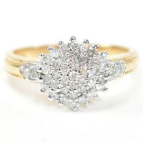 HALLMARKED 18CT GOLD & DIAMOND CLUSTER RING