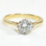 HALLMARKED 18CT GOLD & DIAMOND SOLITAIRE RING