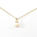 9CT GOLD & PEARL PENDANT NECKLACE