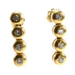 PAIR OF 18CT GOLD & DIAMOND PENDANT EARRINGS