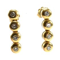 PAIR OF 18CT GOLD & DIAMOND PENDANT EARRINGS