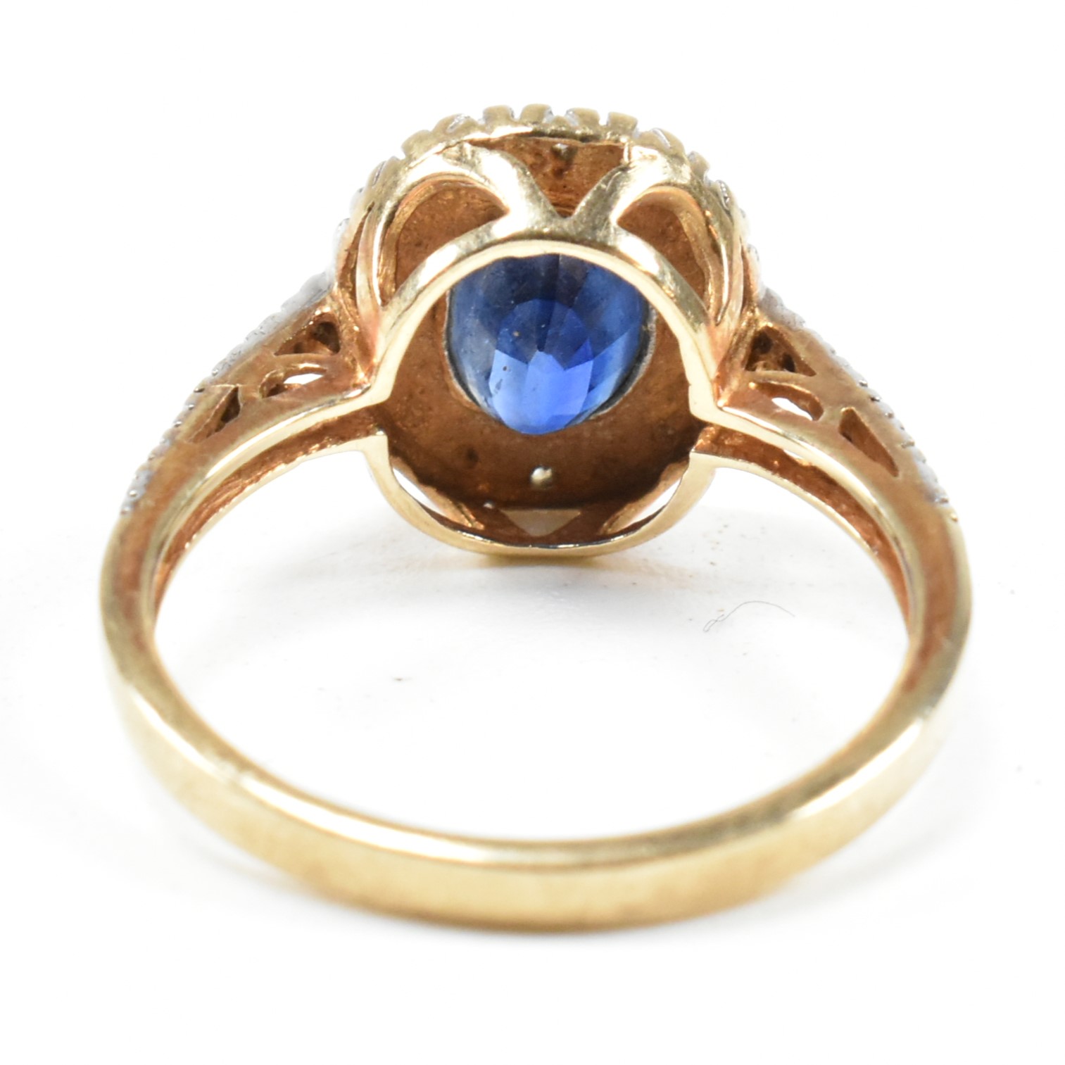 HALLMARKED 9CT GOLD SAPPHIRE & DIAMOND RING - Image 3 of 9