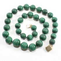 14CT GOLD & MALACHITE BEAD NECKLACE