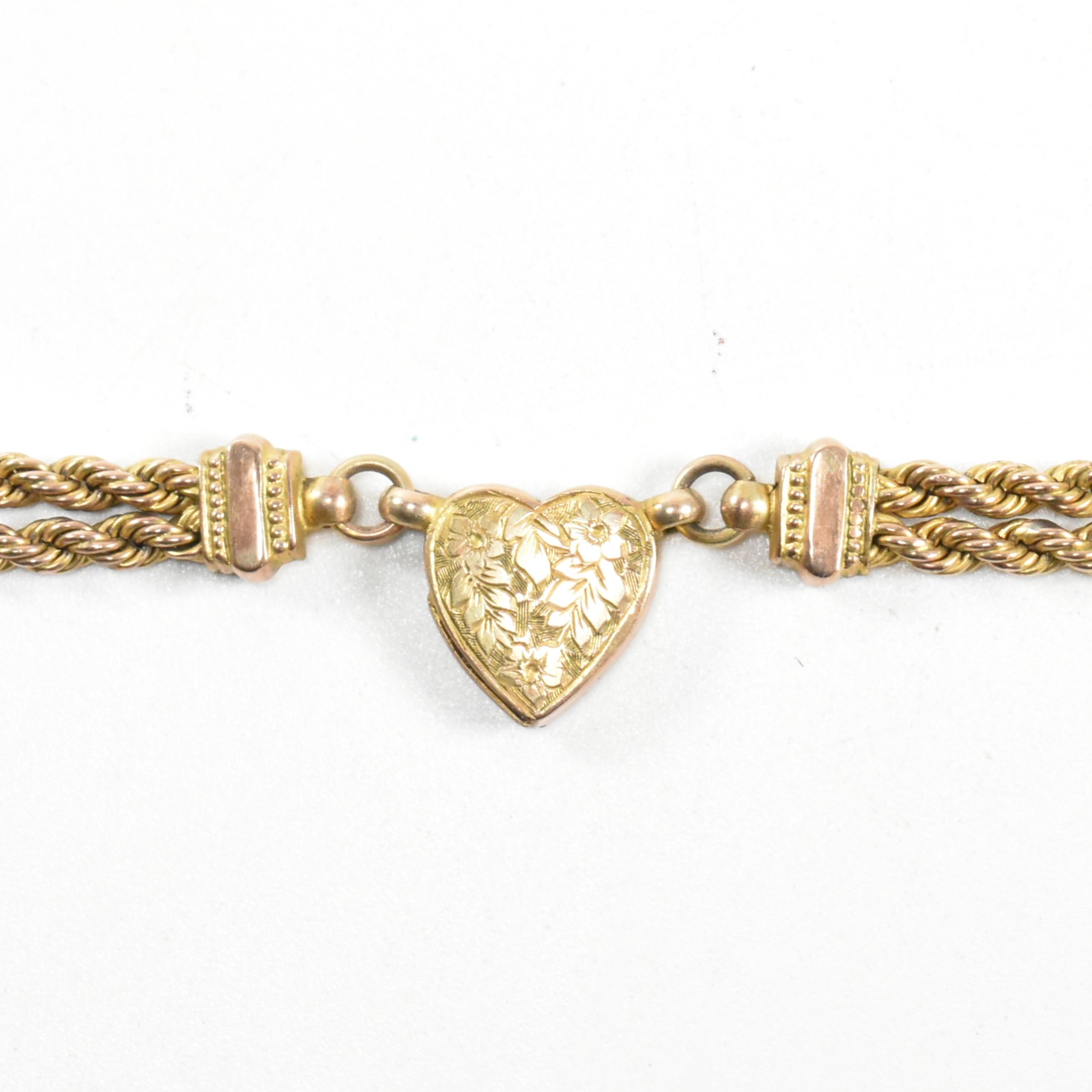 VICTORIAN 9CT GOLD LEONTINE WATCH CHAIN - Image 4 of 7