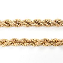 HALLMARKED 9CT GOLD ROPE TWIST CHAIN NECKLACE & BRACELET SET