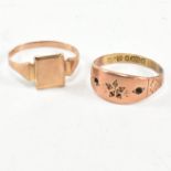TWO 9CT GOLD RINGS INCLUDING VICTORIAN RING AF