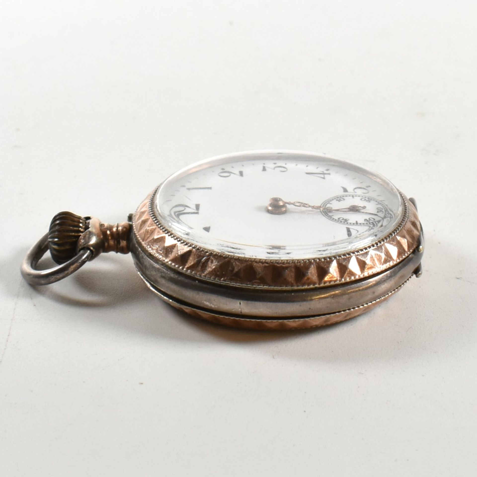 SILVER 800 CONTINENTAL OPEN FACED CROWN WIND POCKET WATCH - Image 8 of 8