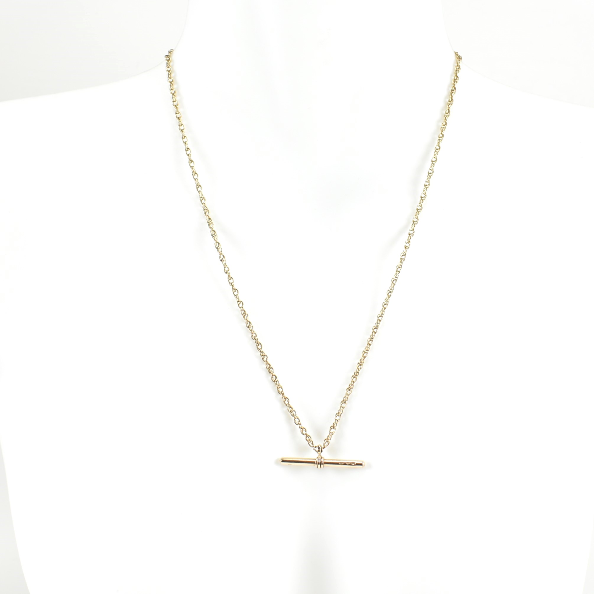 HALLMARKED 9CT GOLD T-BAR NECKLACE - Image 5 of 5