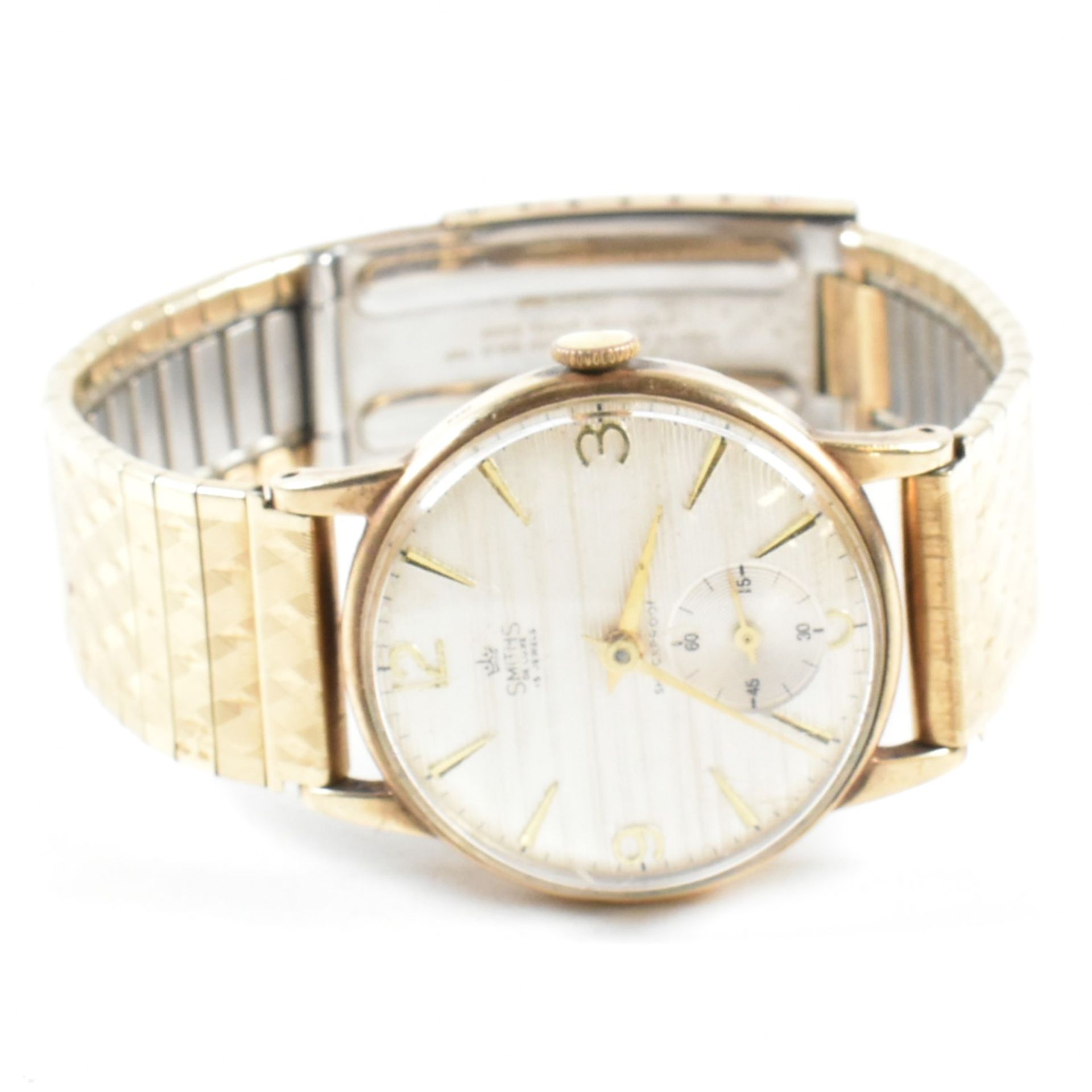9CT GOLD SMITHS DE LUXE WRISTWATCH ON ROLLED GOLD STRAP - Image 4 of 5