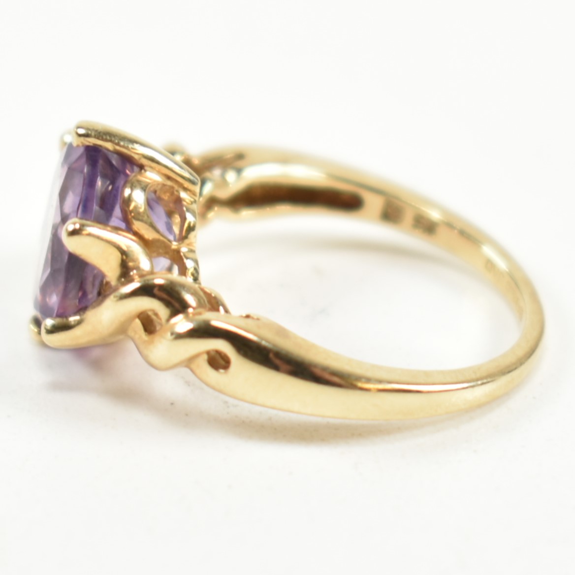 HALLMARKED 9CT GOLD & AMETHYST RING - Image 8 of 9