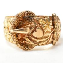 EDWARDIAN HALLMARKED 18CT GOLD BUCKLE RING