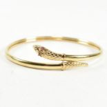 9CT GOLD & RUBY SNAKE BANGLE