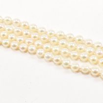 SILVER & CULTURED PEARL BEAD NECKLACE