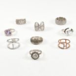 COLLECTION OF 925 SILVER & GEM SET RINGS