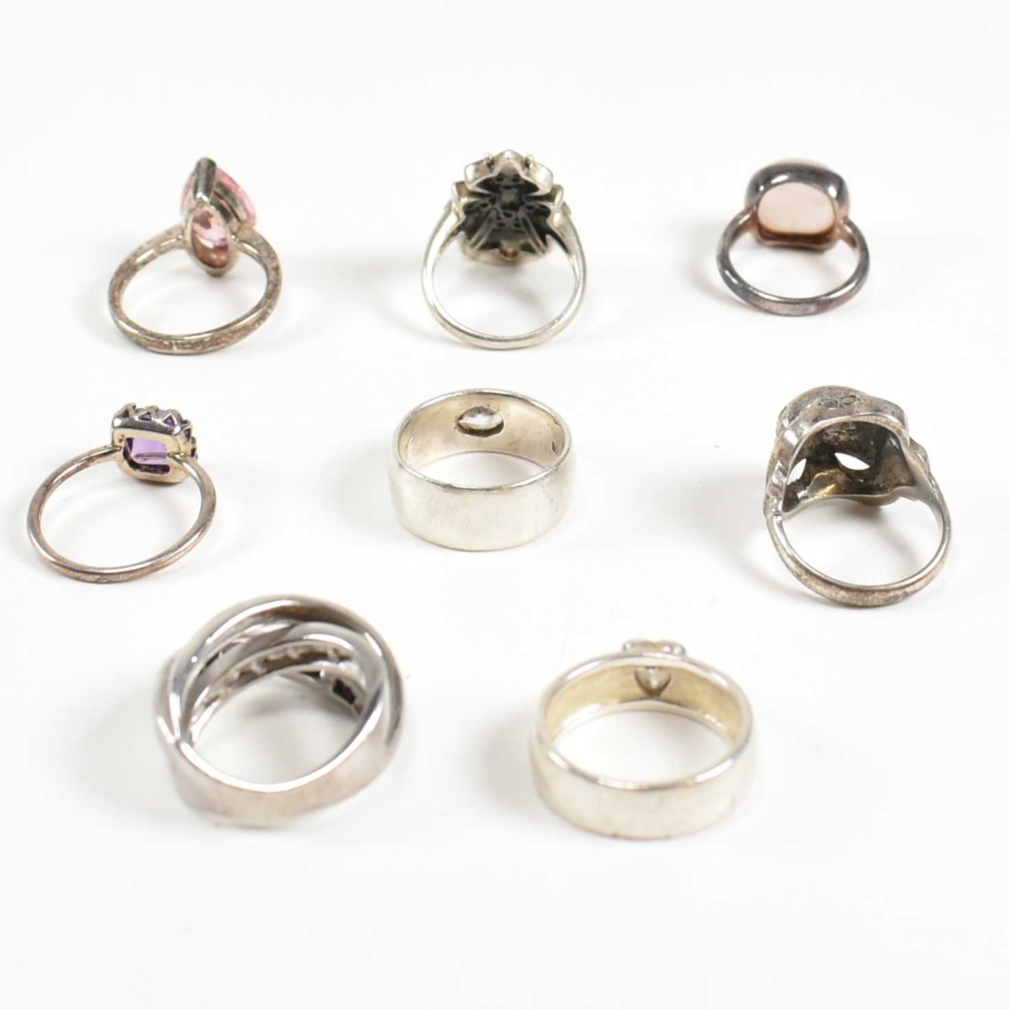 COLLECTION OF SILVER & GEM SET RINGS - Image 2 of 8