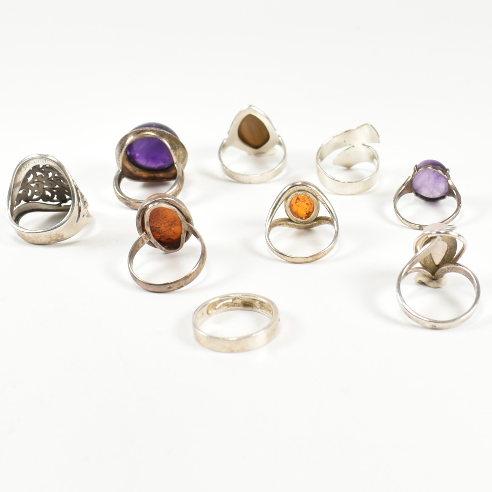 COLLECTION OF SILVER & GEM SET RINGS - Image 2 of 4
