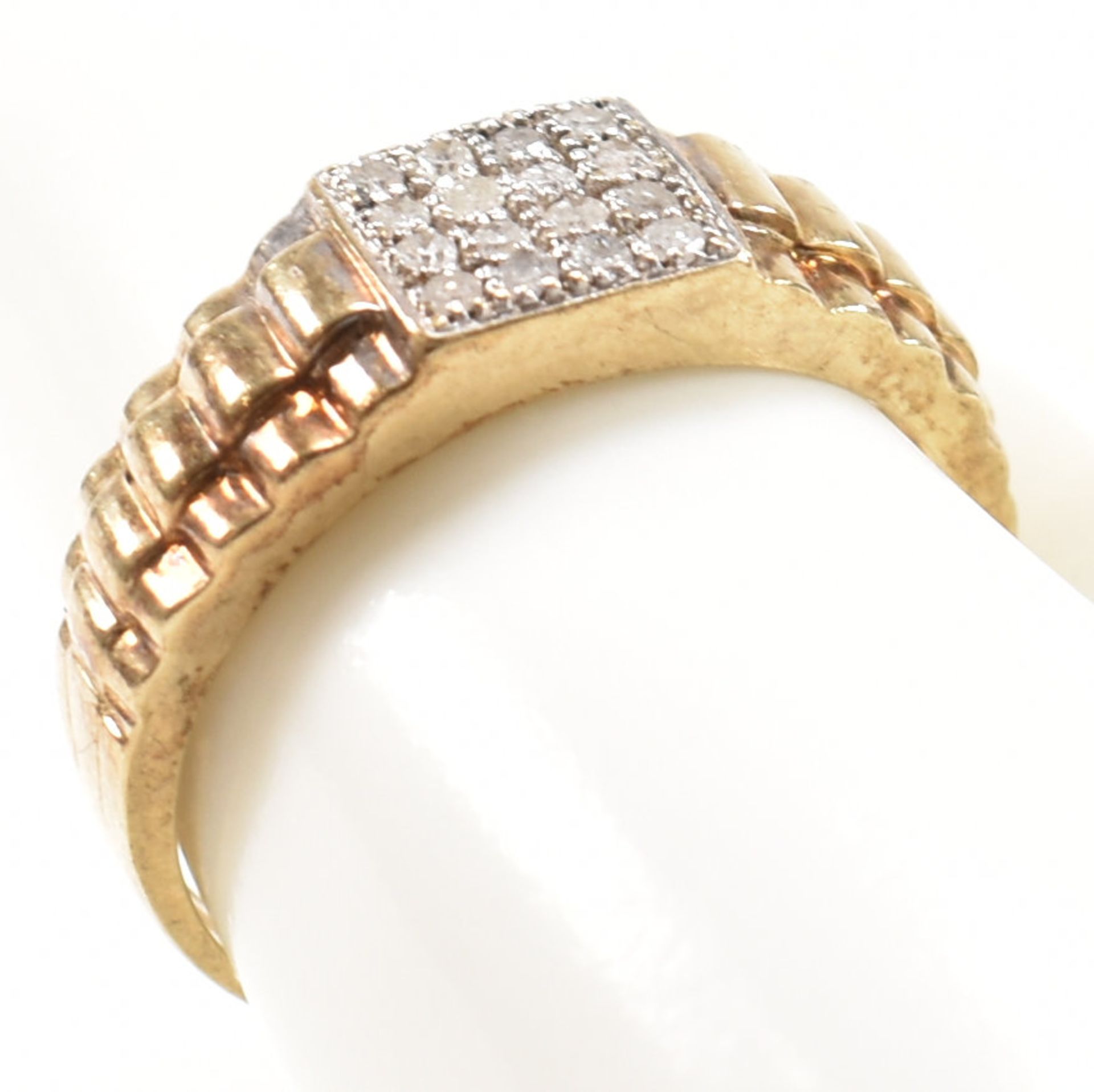 HALLMARKED 9CT GOLD & DIAMOND SIGNET RING - Image 9 of 9