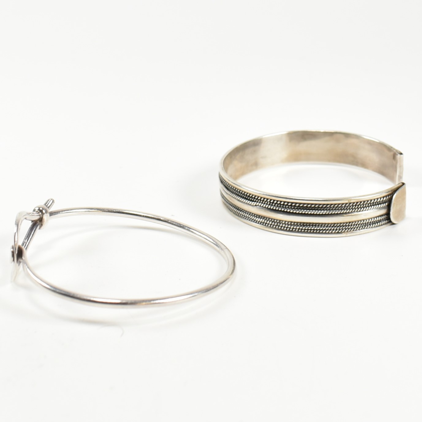 TWO SILVER BANGLES - Image 4 of 6