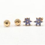 TWO PAIRS OF VINTAGE 9CT GOLD STUD EARRINGS