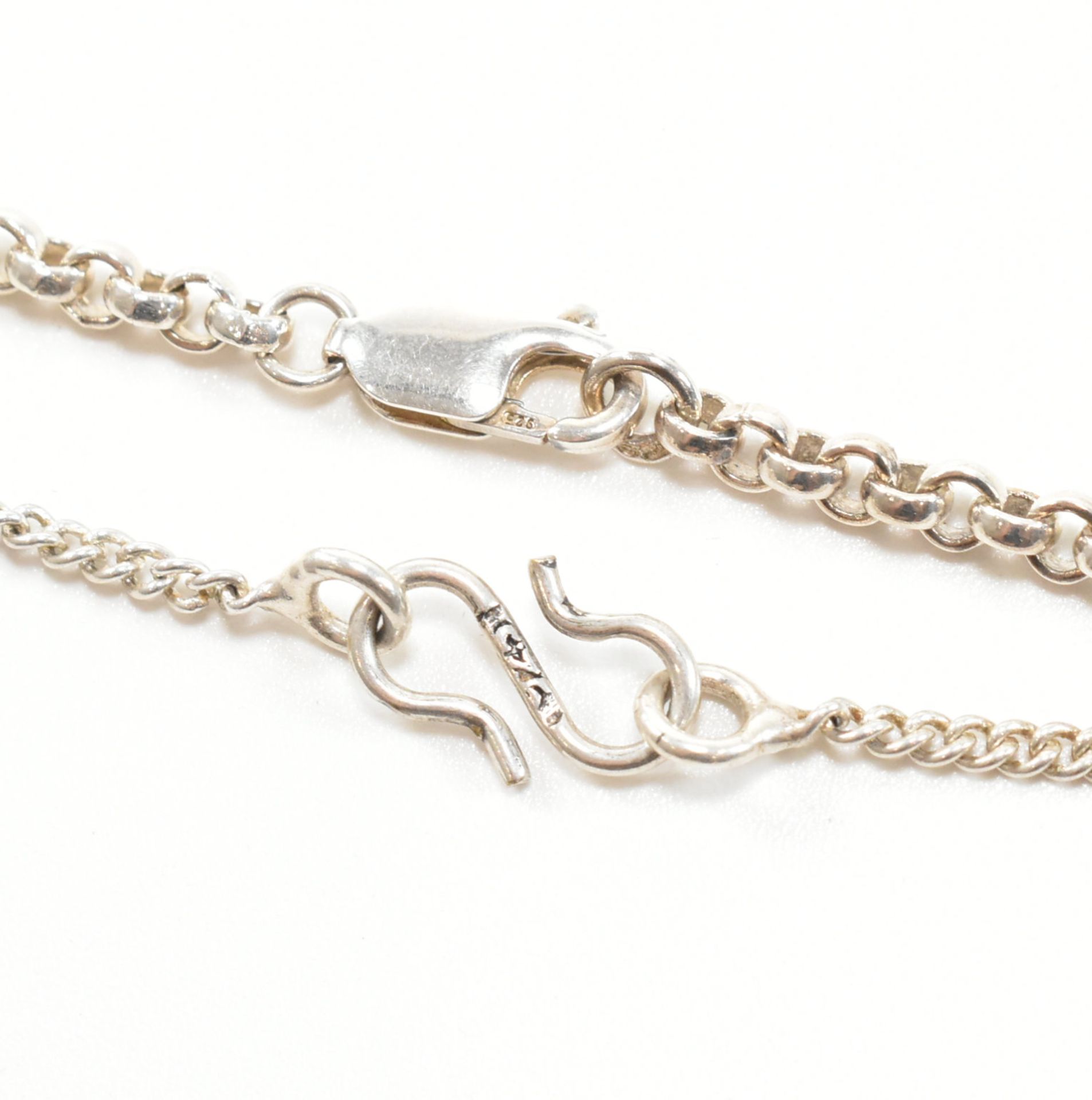 TWO 925 SILVER & BLACK STONE CHAIN NECKLACES - Image 5 of 5