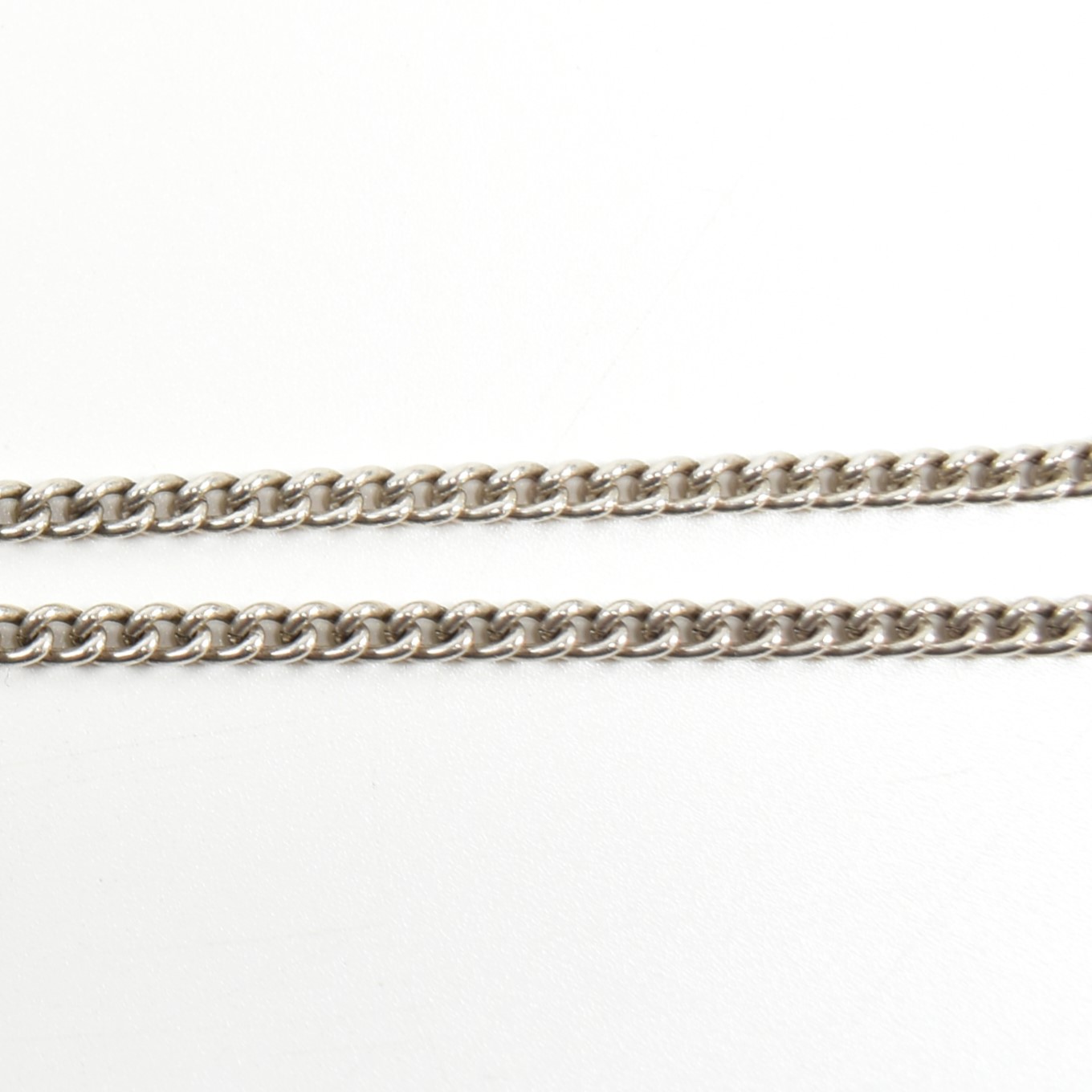 HALLMARKED SILVER ALBERT CHAIN SHIELD FOB ON CURB LINK CHAIN NECKLACE - Image 3 of 6