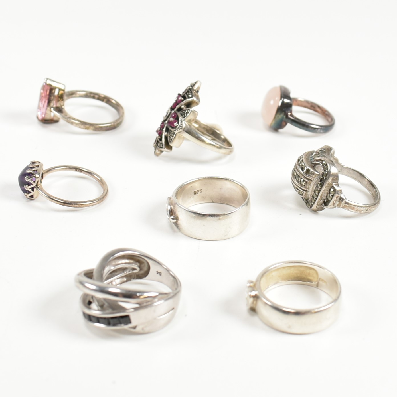 COLLECTION OF SILVER & GEM SET RINGS - Image 4 of 8