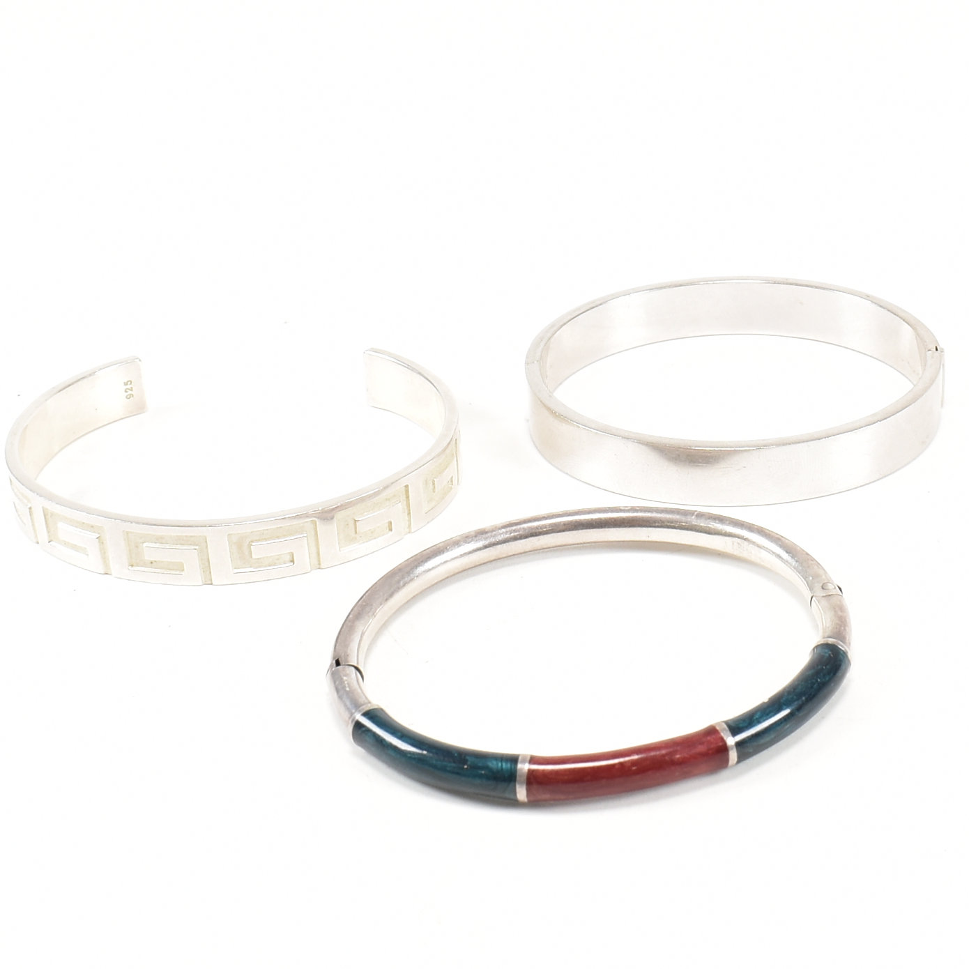 THREE 925 SILVER BANGLES