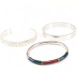 THREE 925 SILVER BANGLES