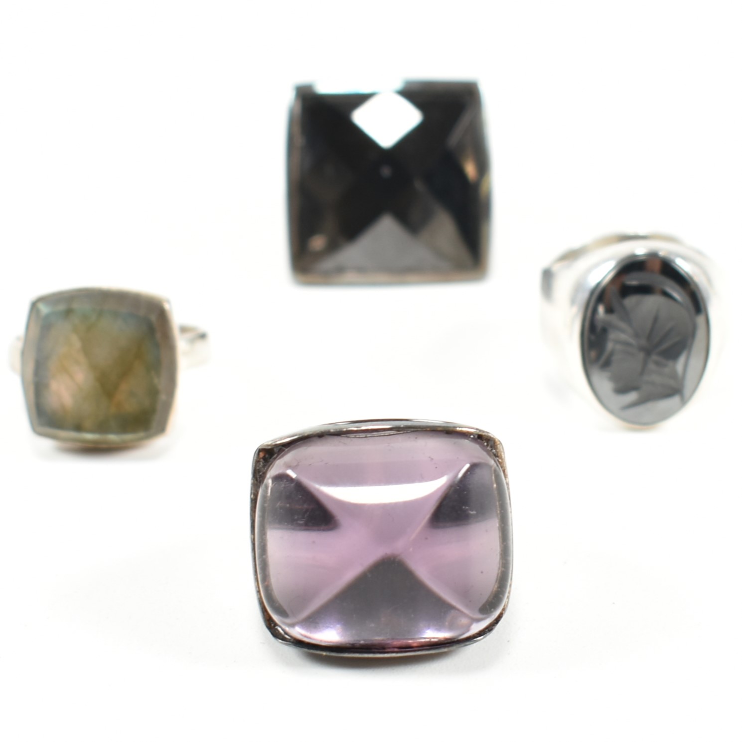 COLLECTION OF SILVER & GEM SET COCKTAIL RINGS - Image 5 of 9