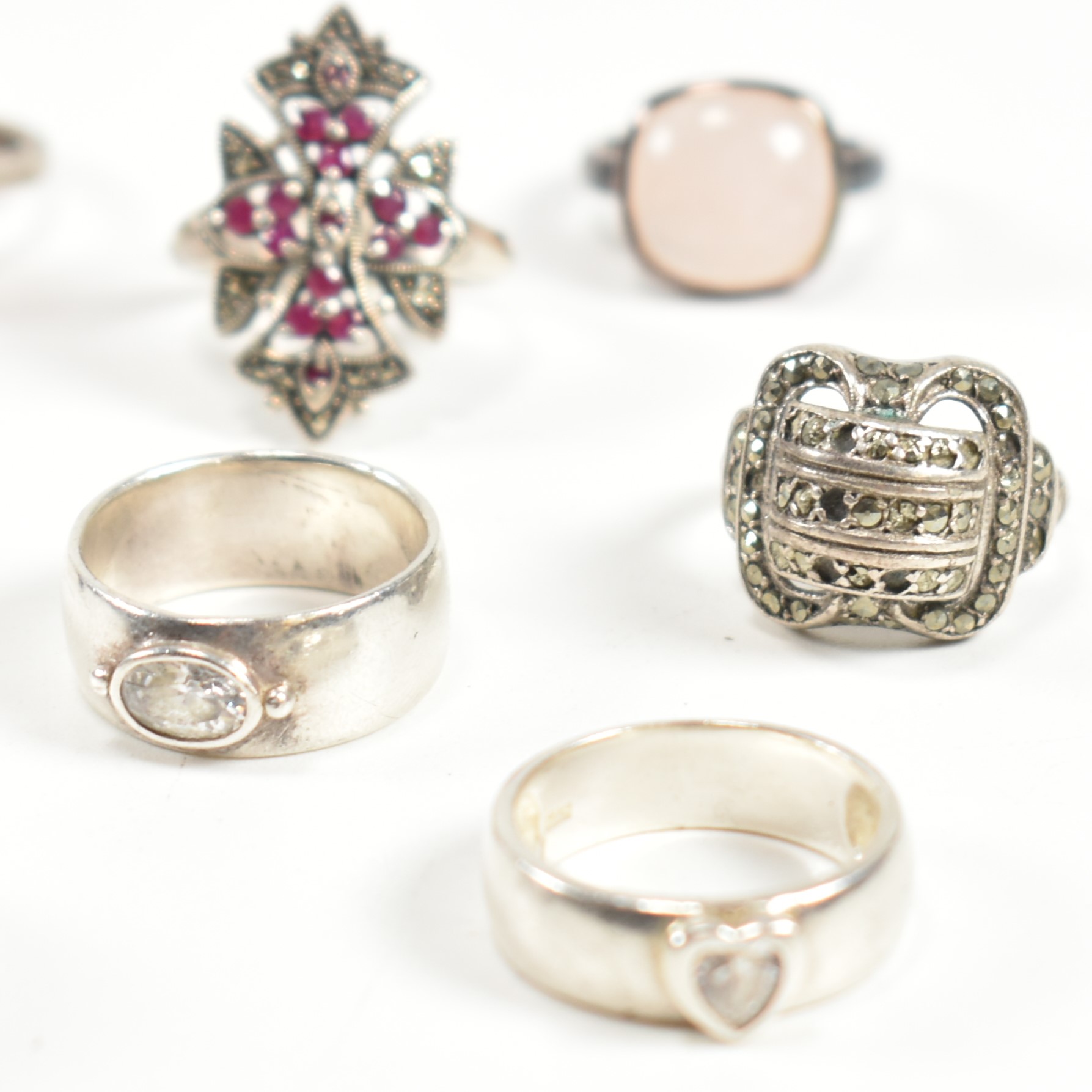 COLLECTION OF SILVER & GEM SET RINGS - Image 8 of 8