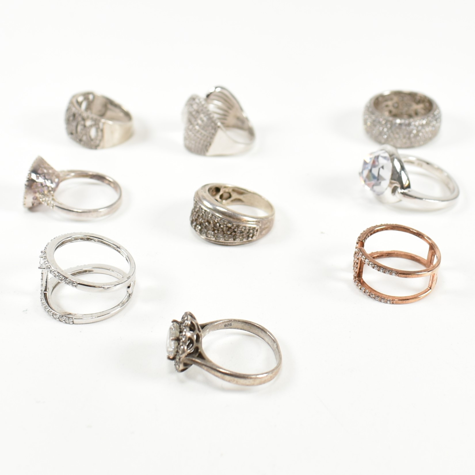 COLLECTION OF 925 SILVER & GEM SET RINGS - Image 9 of 9