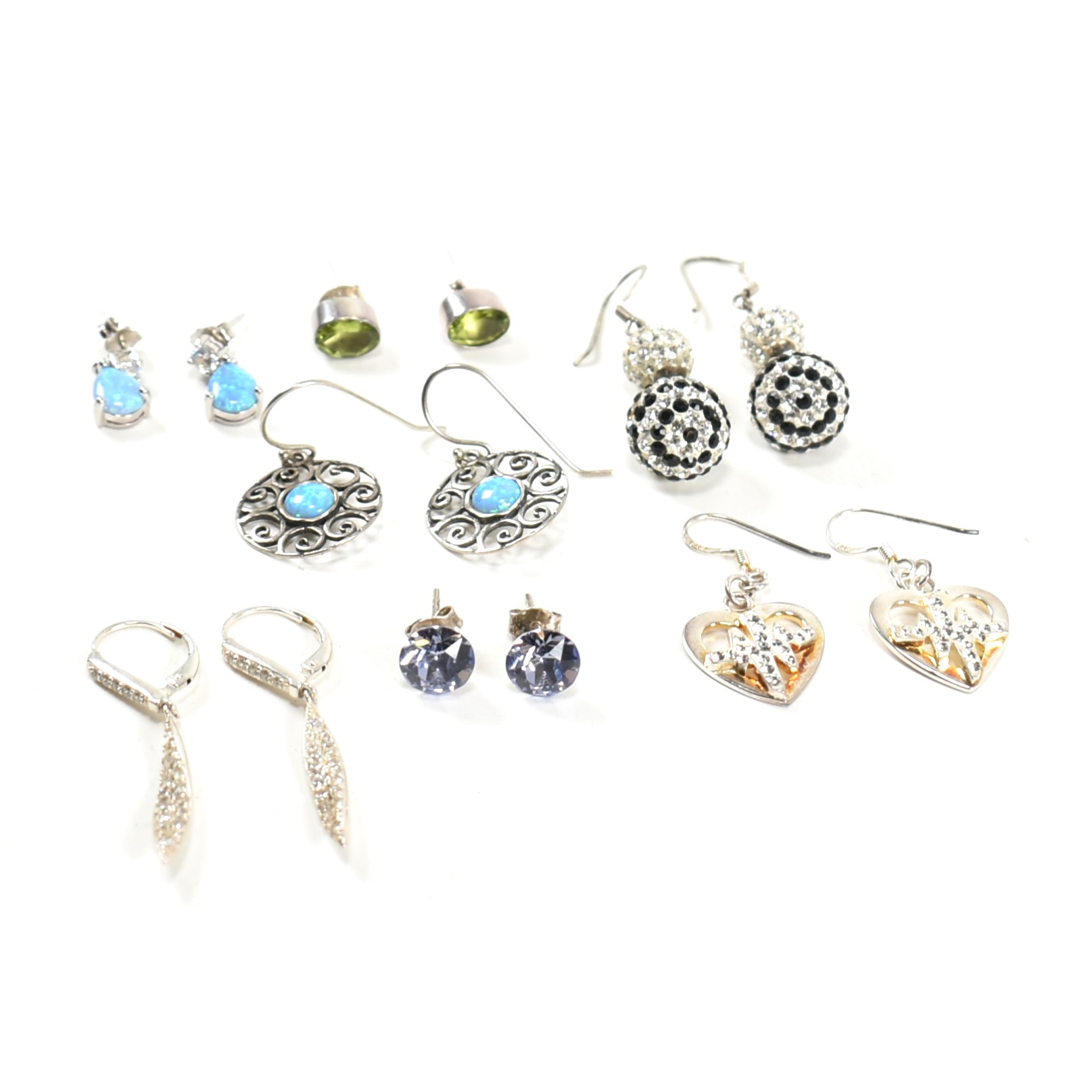 COLLECTION OF 925 SILVER & GEM SET EARRINGS