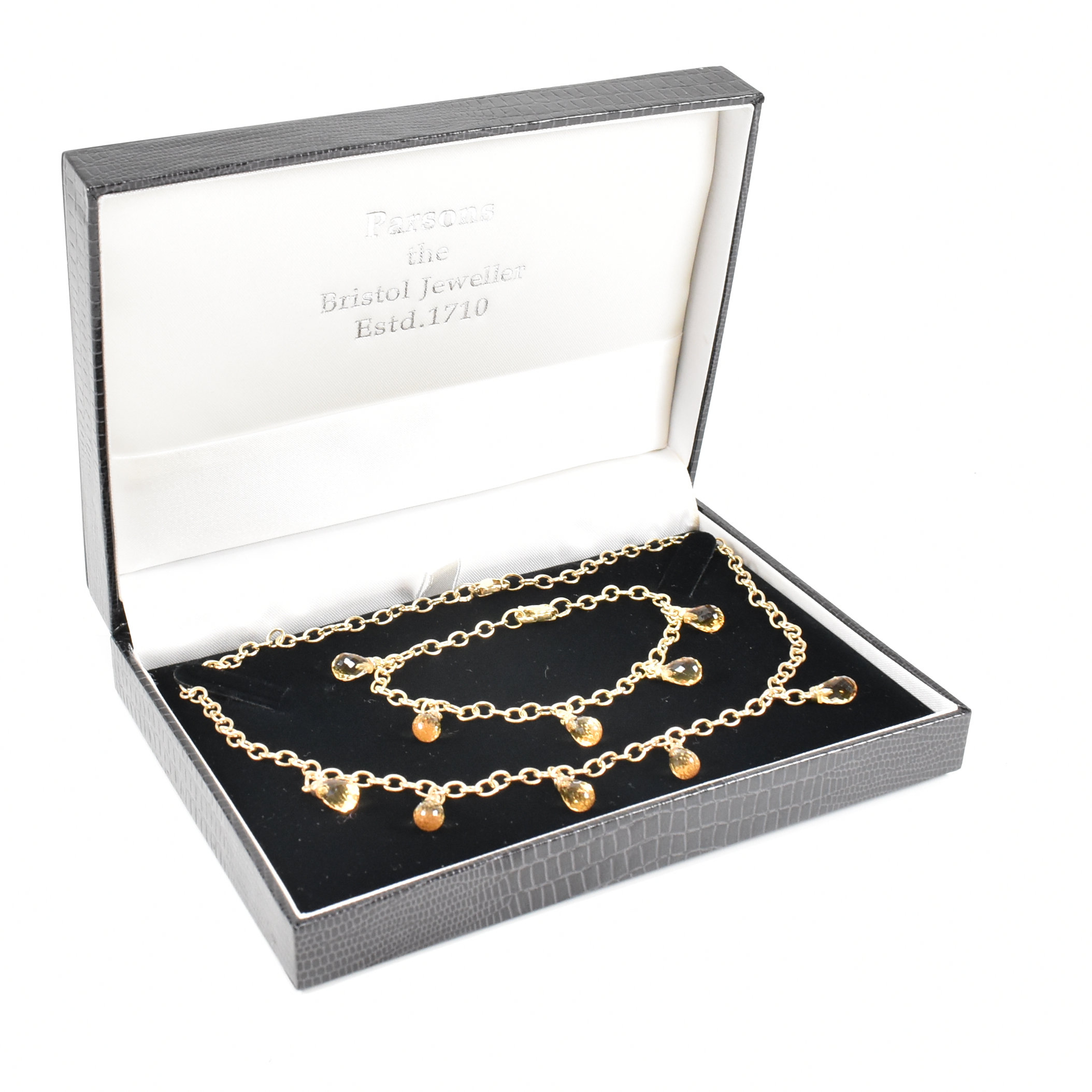 HALLMARKED 9CT GOLD & NECKLACE & BRACELET SUITE