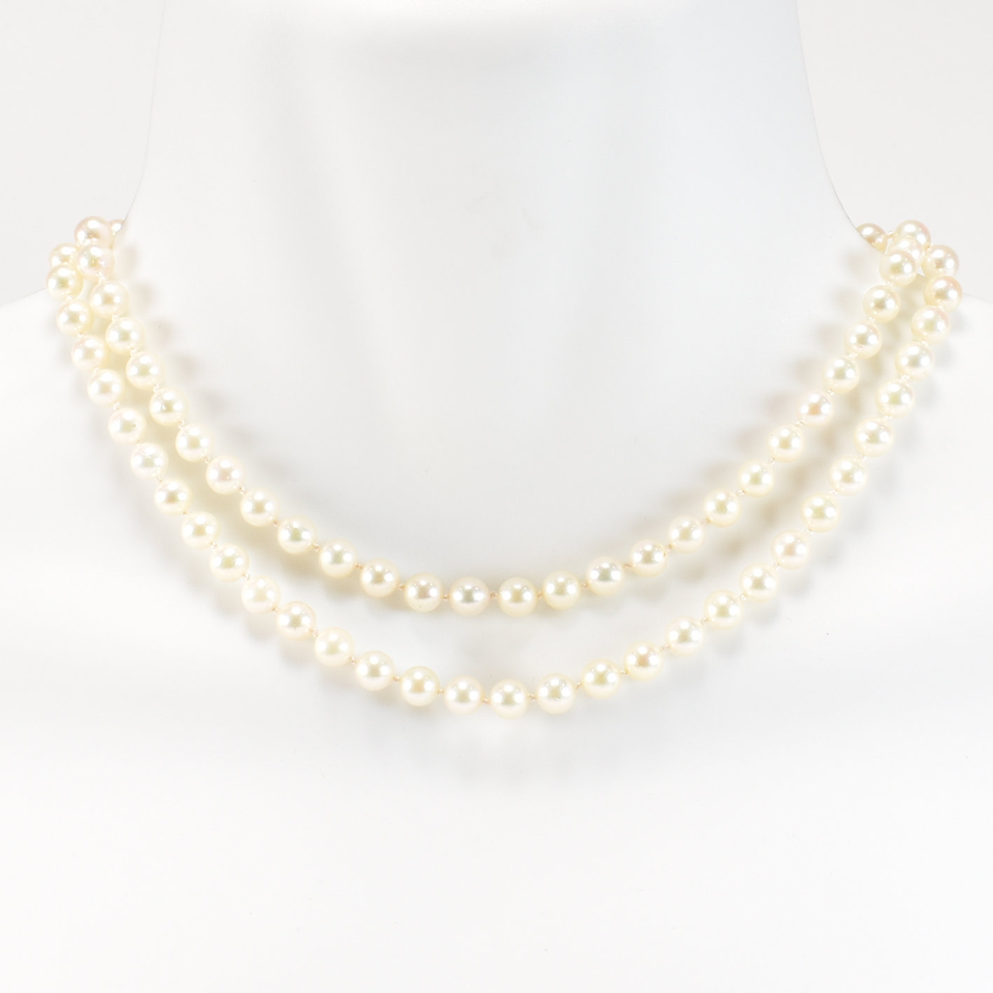 SILVER & CULTURED PEARL BEAD NECKLACE - Image 2 of 7