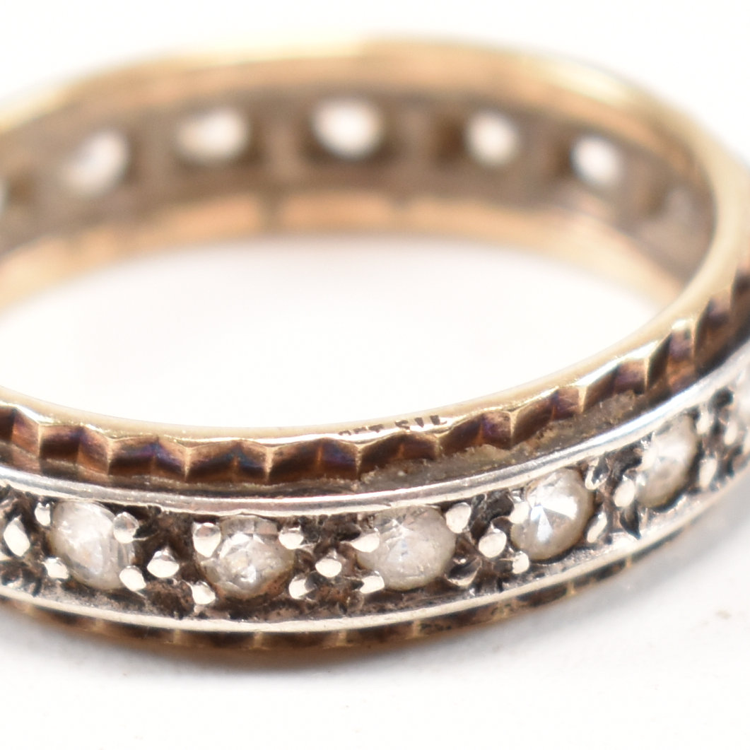 9CT GOLD SILVER & SPINEL ETERNITY RING - Image 5 of 9