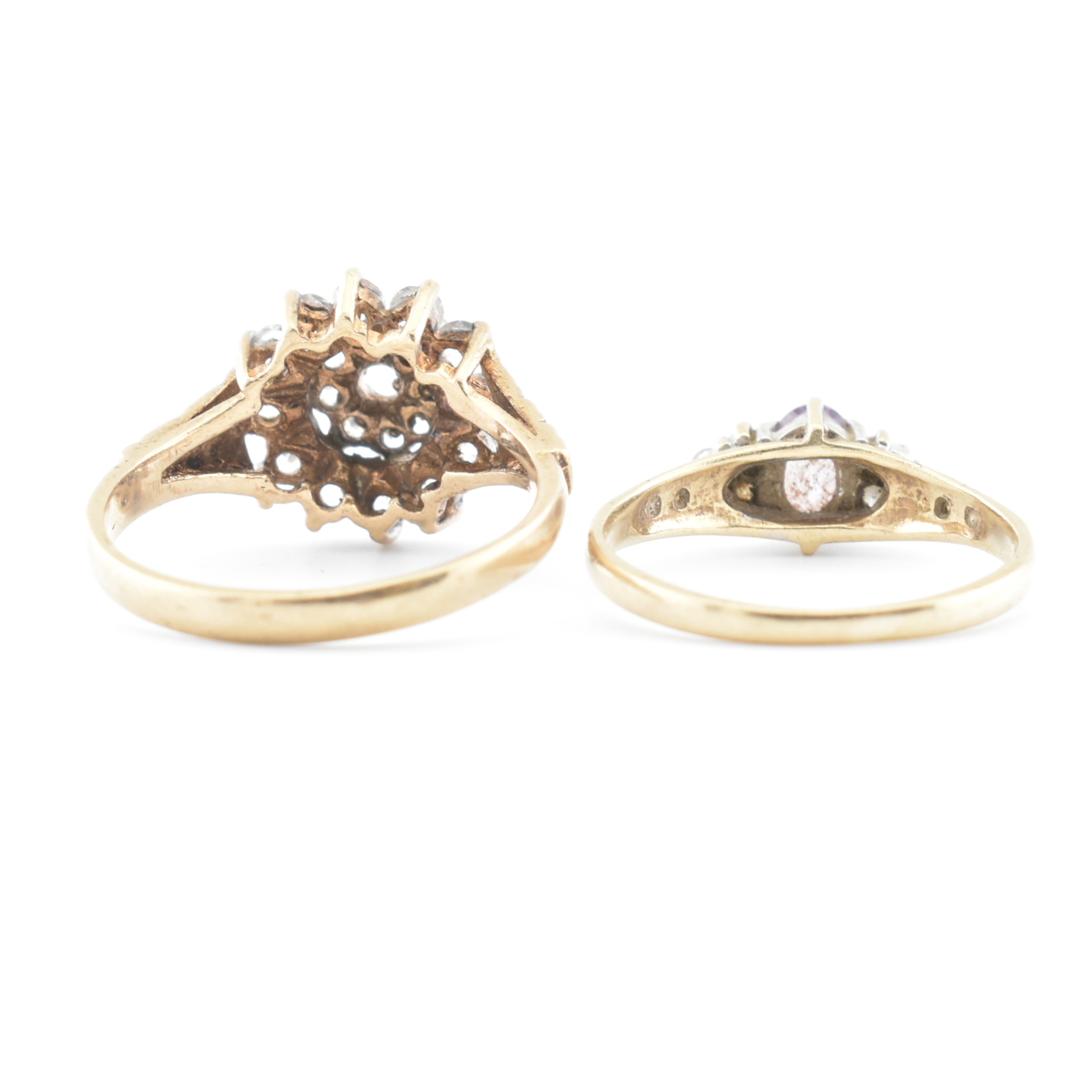 TWO HALLMARKED 9CT GOLD CLUSTER RINGS - Image 3 of 6