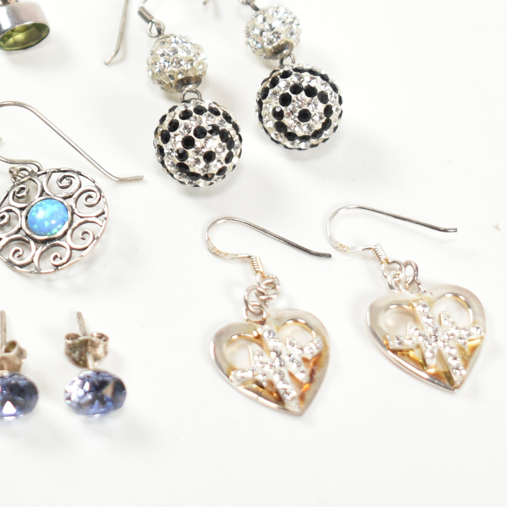 COLLECTION OF 925 SILVER & GEM SET EARRINGS - Image 5 of 7