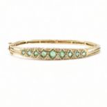 ANTIQUE EMERALD & DIAMOND GOLD BANGLE BRACELET