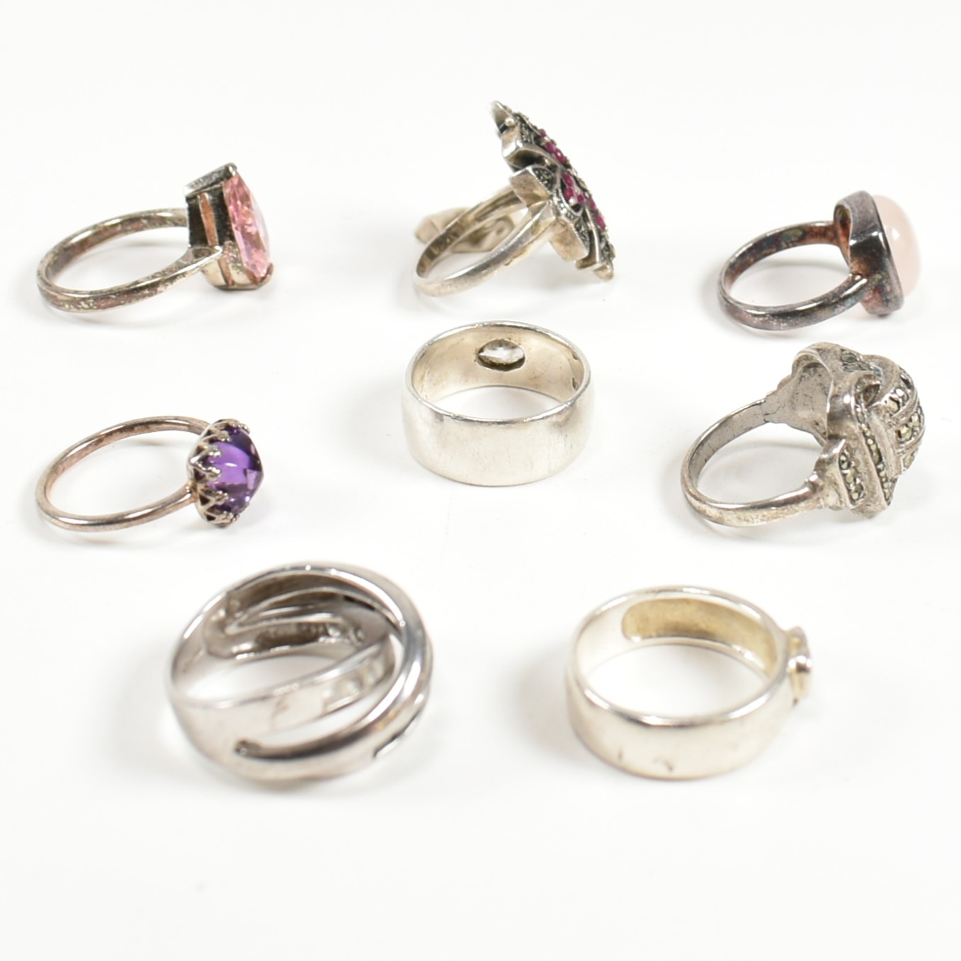 COLLECTION OF SILVER & GEM SET RINGS - Image 3 of 8