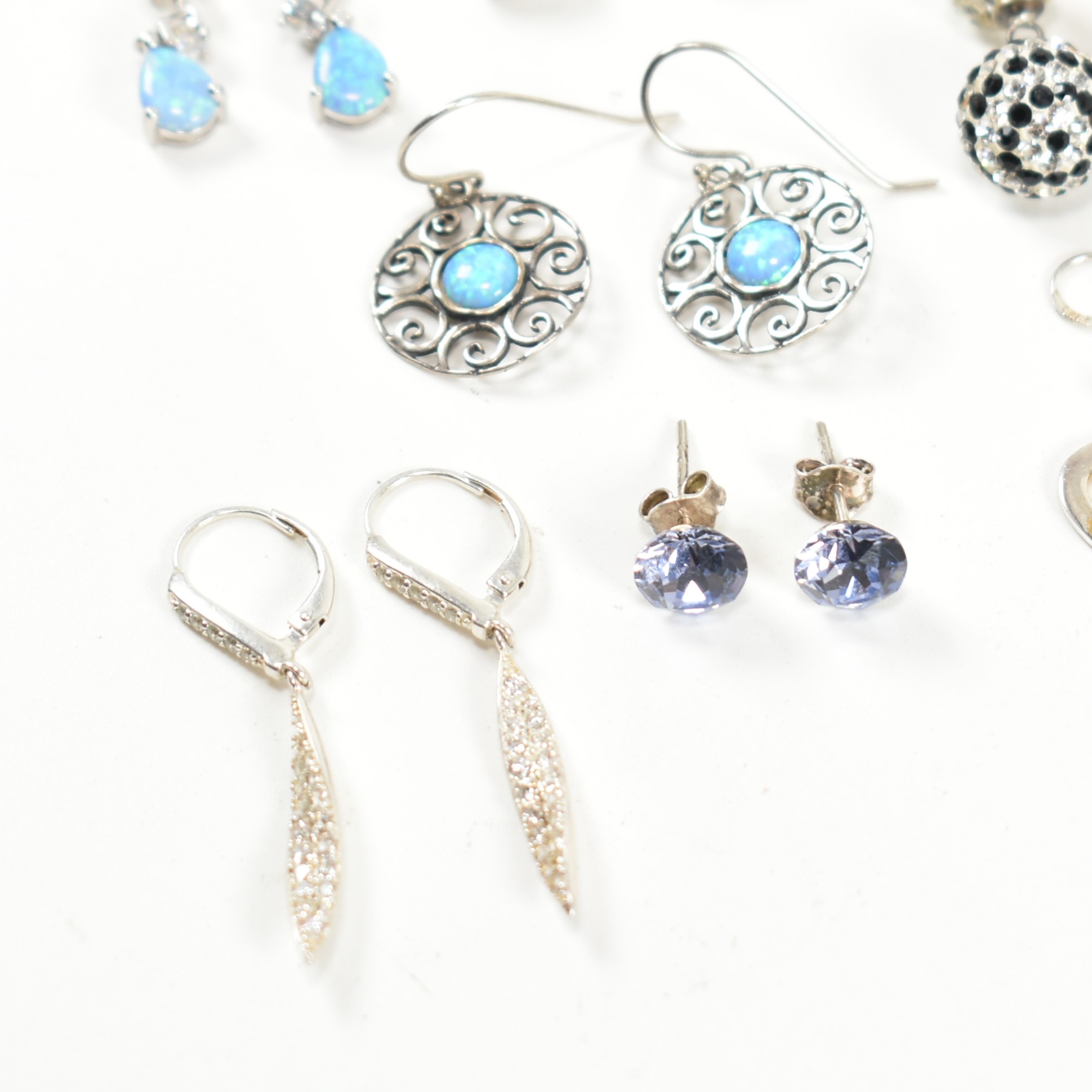 COLLECTION OF 925 SILVER & GEM SET EARRINGS - Image 6 of 7