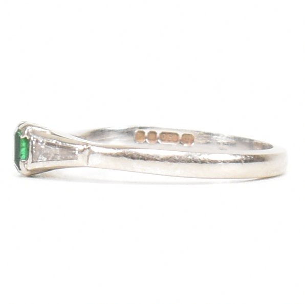 HALLMARKED 18CT WHITE GOLD EMERALD & DIAMOND RING - Image 4 of 9