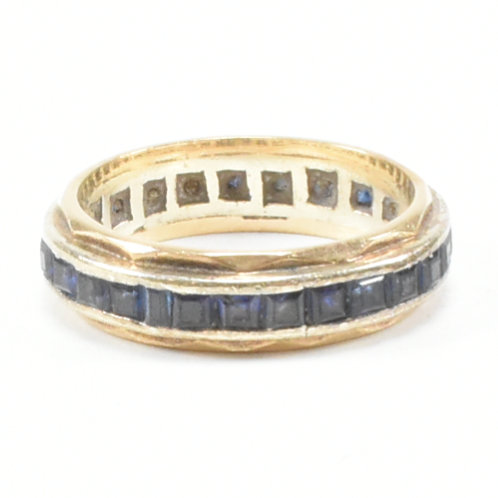 VINTAGE YELLOW METAL & SAPPHIRE ETERNITY RING - Image 4 of 8