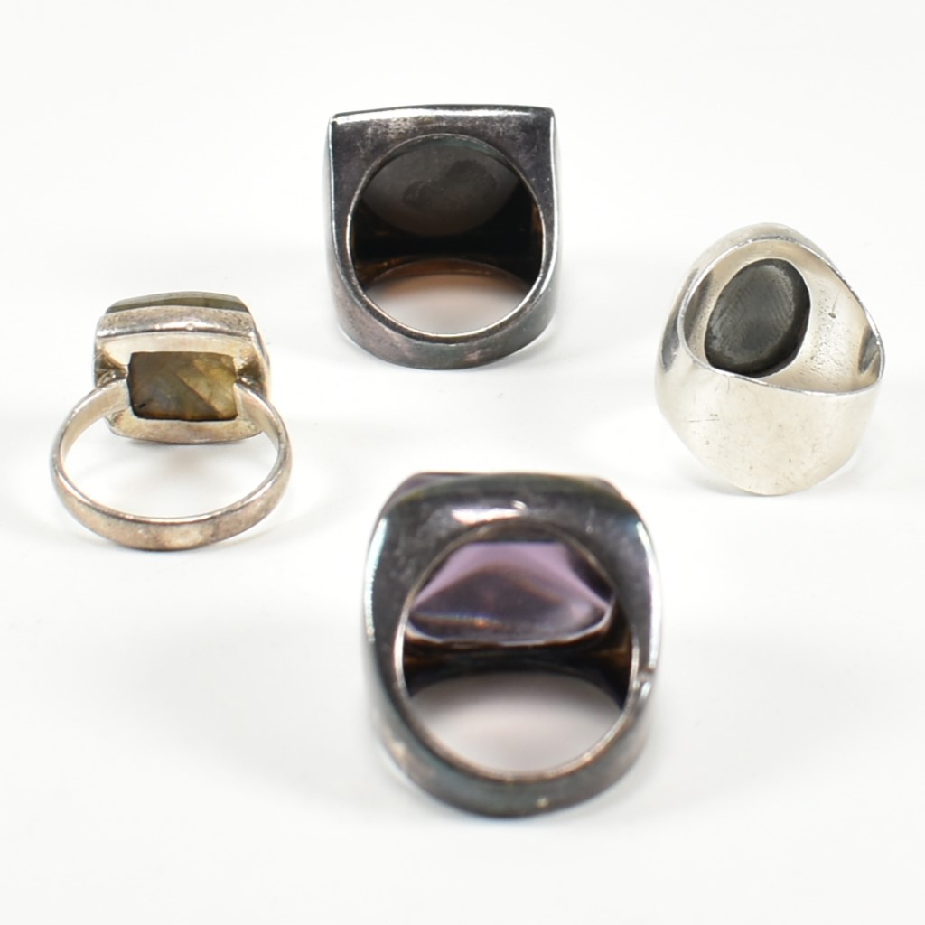 COLLECTION OF SILVER & GEM SET COCKTAIL RINGS - Image 6 of 9