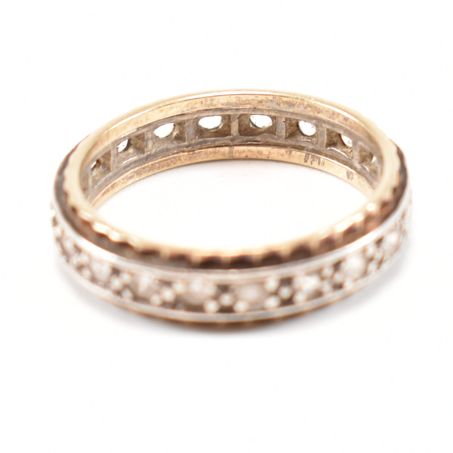 9CT GOLD SILVER & SPINEL ETERNITY RING - Image 8 of 9