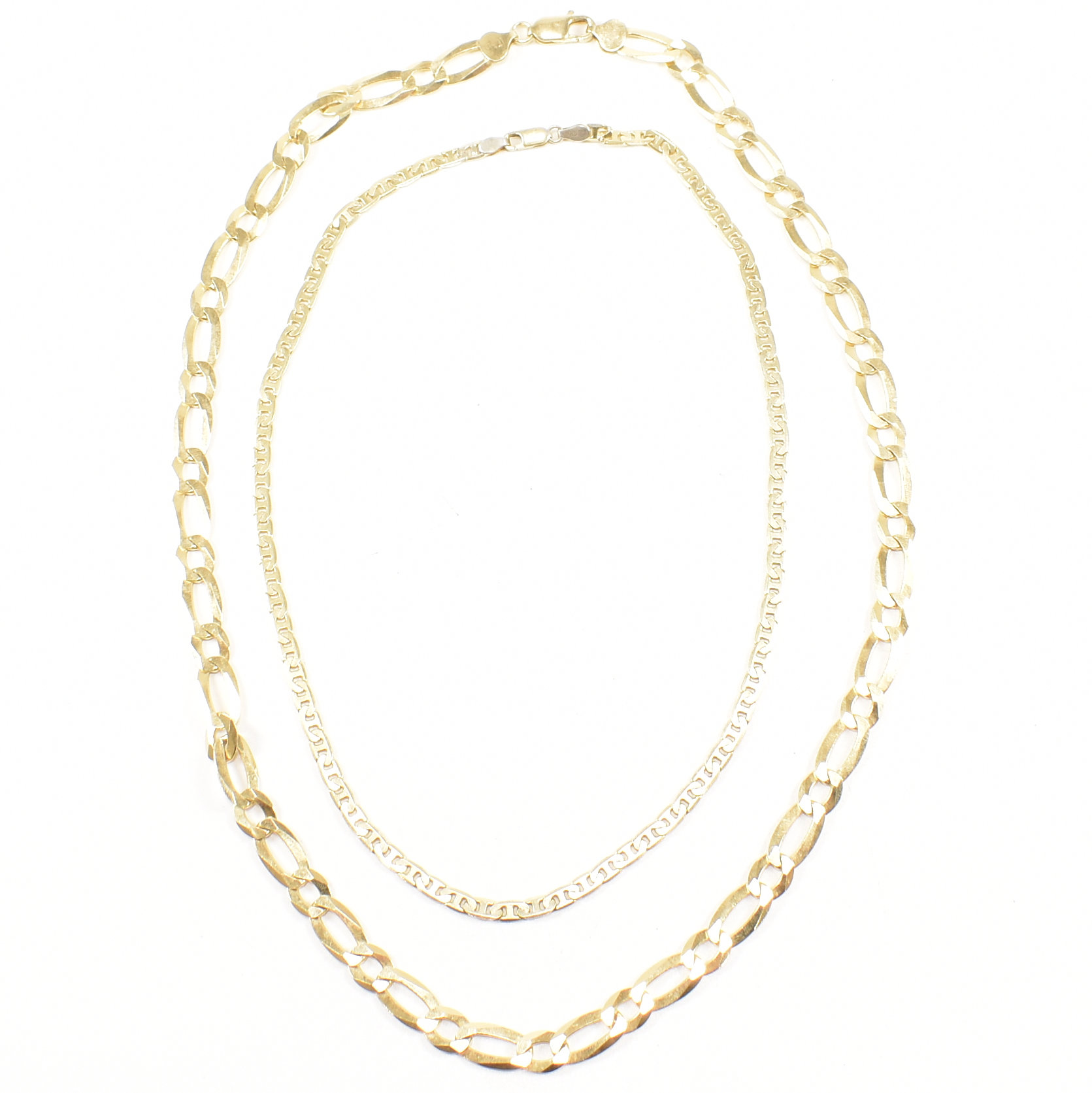 TWO HALLMARKED GOLD ON 925 SILVER CHAIN NECKLACES - Image 2 of 4