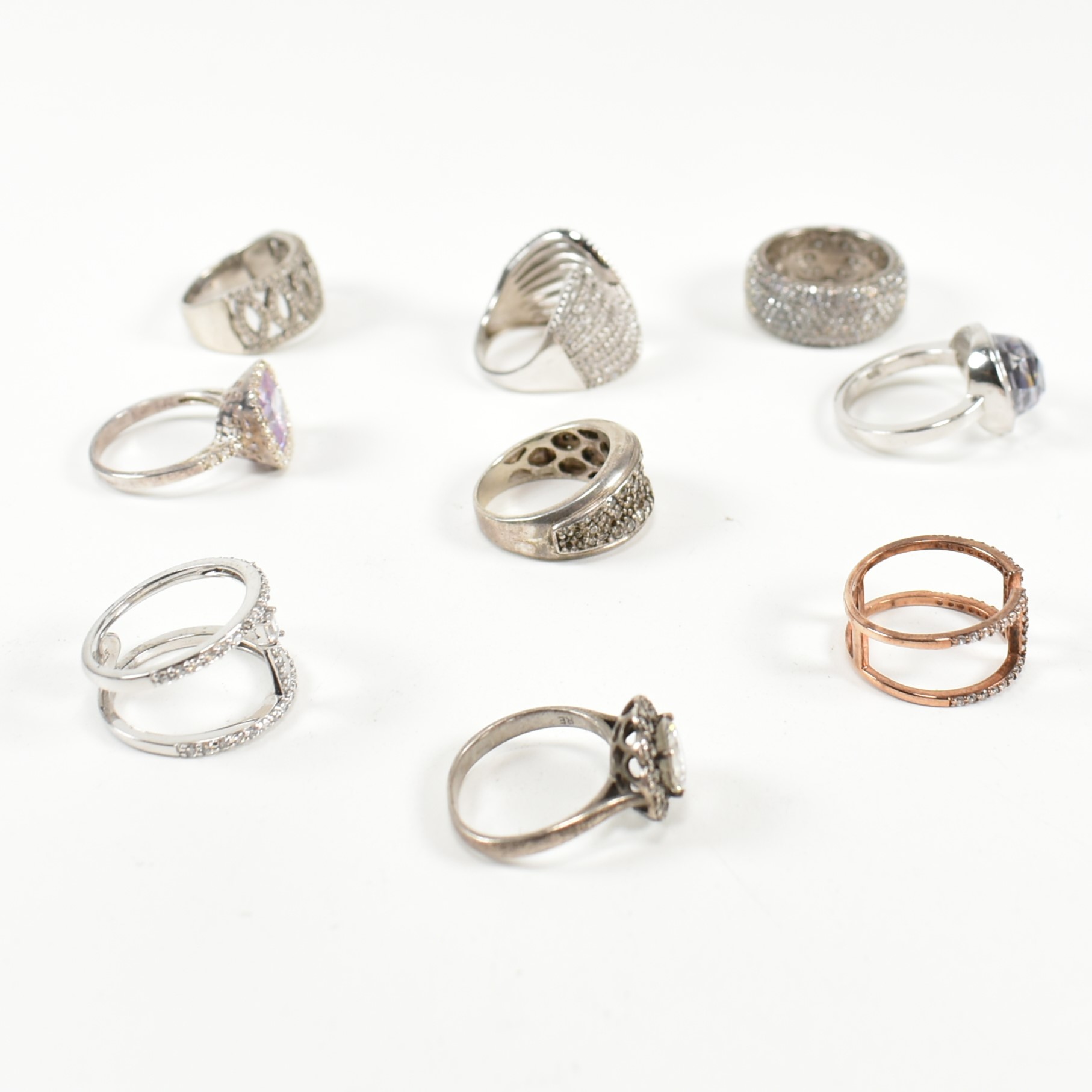 COLLECTION OF 925 SILVER & GEM SET RINGS - Image 8 of 9