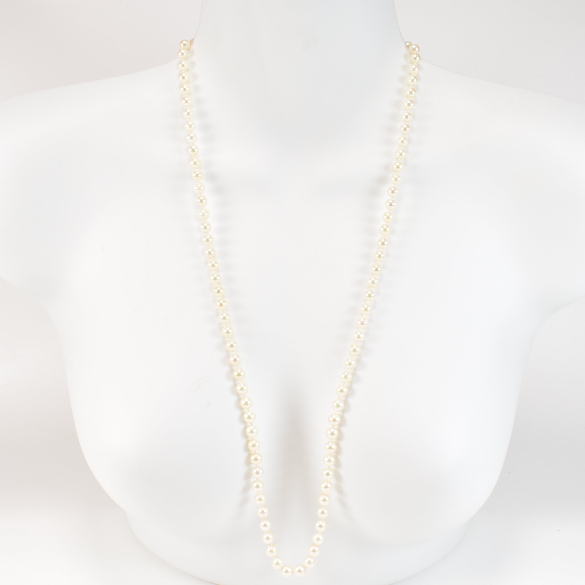 SILVER & CULTURED PEARL BEAD NECKLACE - Image 3 of 7