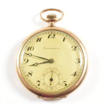 9CT GOLD GROSVENOR OPEN FACED POCKET WATCH